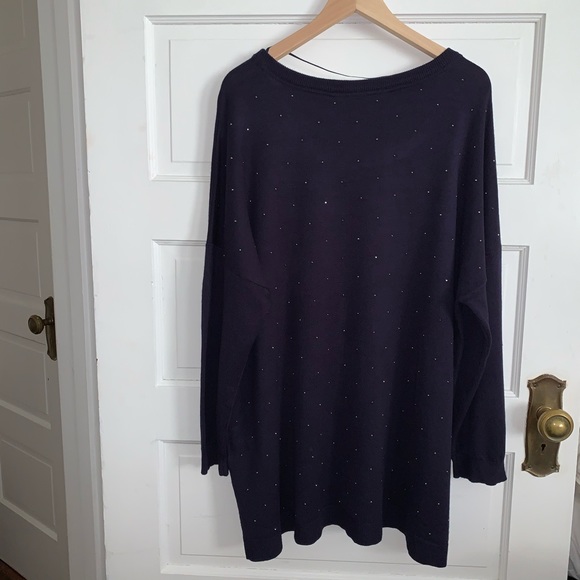 Studio Untold Navy scoop neck sweater, sparkly - Picture 7 of 7